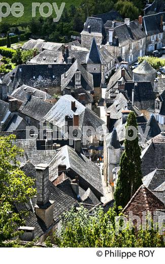 VILLAGE PERCHE   DE TURENNE,  VALLEE DE LA TOURMENTE, CORREZE, LIMOUSIN. (19F03008.jpg)