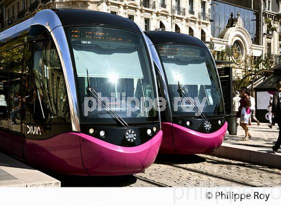 LE TRAMWAY DE LA  VILLE DE  DIJON, COTE D' OR, BOURGOGNE. (21F03715.jpg)