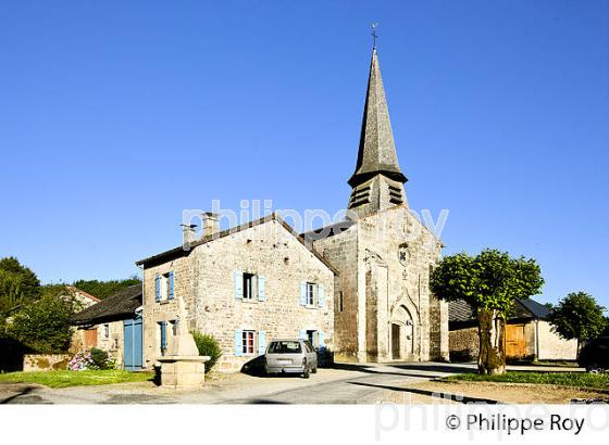 EGLISE , VILLAGE DE  SOUBREBOST,  CREUSE, LIMOUSIN. (23F00510.jpg)