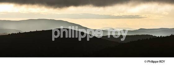 PAYSAGE SUR L' EST DES CEVENNES DEPUIS LE   MONT AIGOUAL , GARD, LANGUEDOC. (30F00206.jpg)
