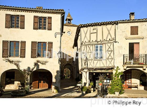 VILLAGE FORTIFIE DE FOURCES, BASTIDE DE GASCOGNE, GERS. (32F01616.jpg)