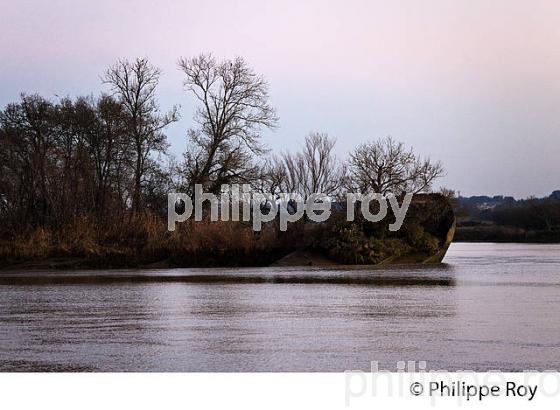 LEVER DU JOUR SUR L' ESTUAIRE DE LA GIRONDE, ET L' ILE MARGAUX,  MEDOC, AQUITAINE. (33F17503.jpg)