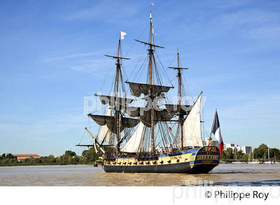 REPLIQUE DU  VAISSEAU L' HERMIONE,  A BORDEAUX, GIRONDE, AQUITAINE. (33F18216.jpg)