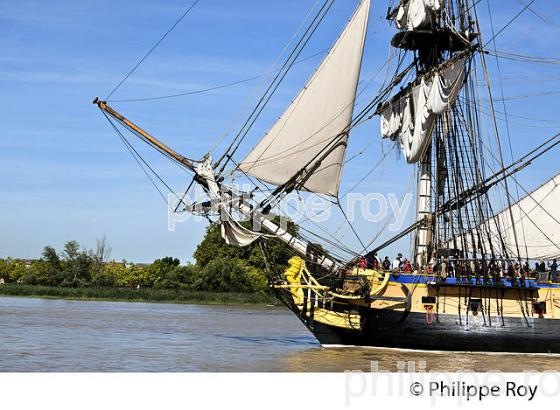 REPLIQUE DU  VAISSEAU L' HERMIONE,  A BORDEAUX, GIRONDE, AQUITAINE. (33F18334.jpg)