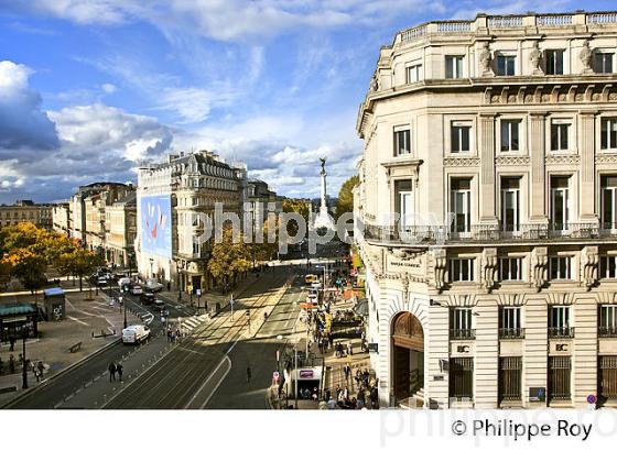 PLACE DE LA COMEDIE ET COLONNE DES GIRONDINS,  BORDEAUX, GIRONDE, AQUITAINE. (33F20212.jpg)