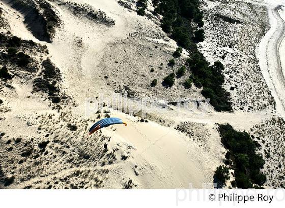 VOL EN PARAPENTE , DEPUIS LA DUNE DU PILAT, BASSIN D' ARCACHON, GIRONDE. (33F30840.jpg)