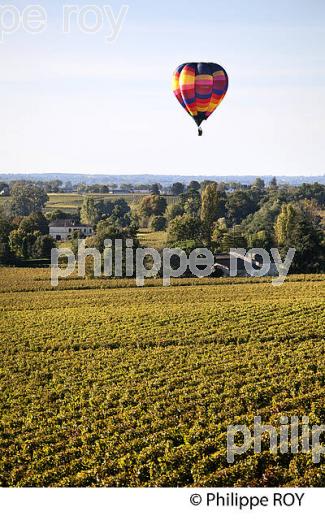 MONTGOLFIERE , ET VIGNOBLE DE MONTAGNE SAINT EMILION, GIRONDE, FRANCE. (33V39309.jpg)