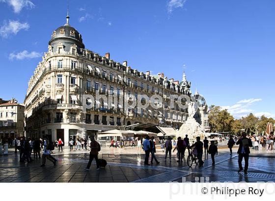 PLACE DE LA COMEDIE, VIEUX MONTPELLIER, LANGUEDOC-ROUSSILLON. (34F00316.jpg)