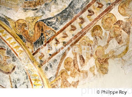 FRESQUE DE LA CHAPELLE ROMANE SAINT PIERRE DE ROUILLAC, COMMUNE DE MONTCUQ,  QUERCY BLANC, LOT. (46F03120.jpg)