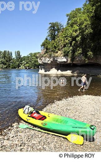 PLAGE, VILLAGE DE FLOIRAC,  VALLEE DE LA DORDOGNE LOTOISE, QUERCY, LOT. (46F04120.jpg)