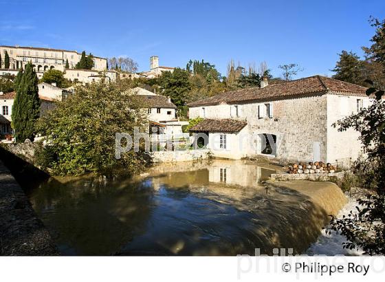 VILLAGE FORTIFIE DE POUDENAS ,PAYS D' ALBRET,  LOT ET GARONNE. (47F00932.jpg)