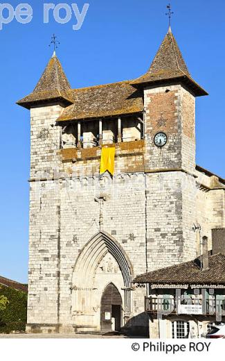 EGLISE FORTIFIEE , BASTIDE DE VILLEREAL,  VALLEE DU DROPT, LOT-ET-GARONNE. (47F01011.jpg)