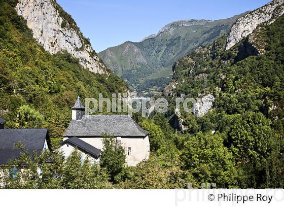 LE VILLAGE JACQUAIRE DE  BORCE,  VALLEE D' ASPE, BEARN, PYRENEES ATLANTIQUES. (64F04513.jpg)