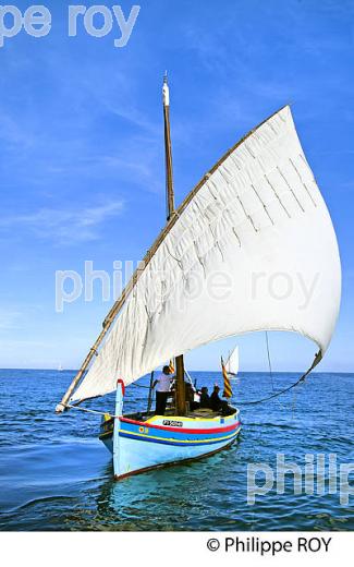 BARQUE CATALANE, FETE DES VENDANGES, VILLE DE  BANYULS-SUR-MER,  COTE VERMEILLE, ROUSSILLON, CATALOGNE. (66F02240.jpg)
